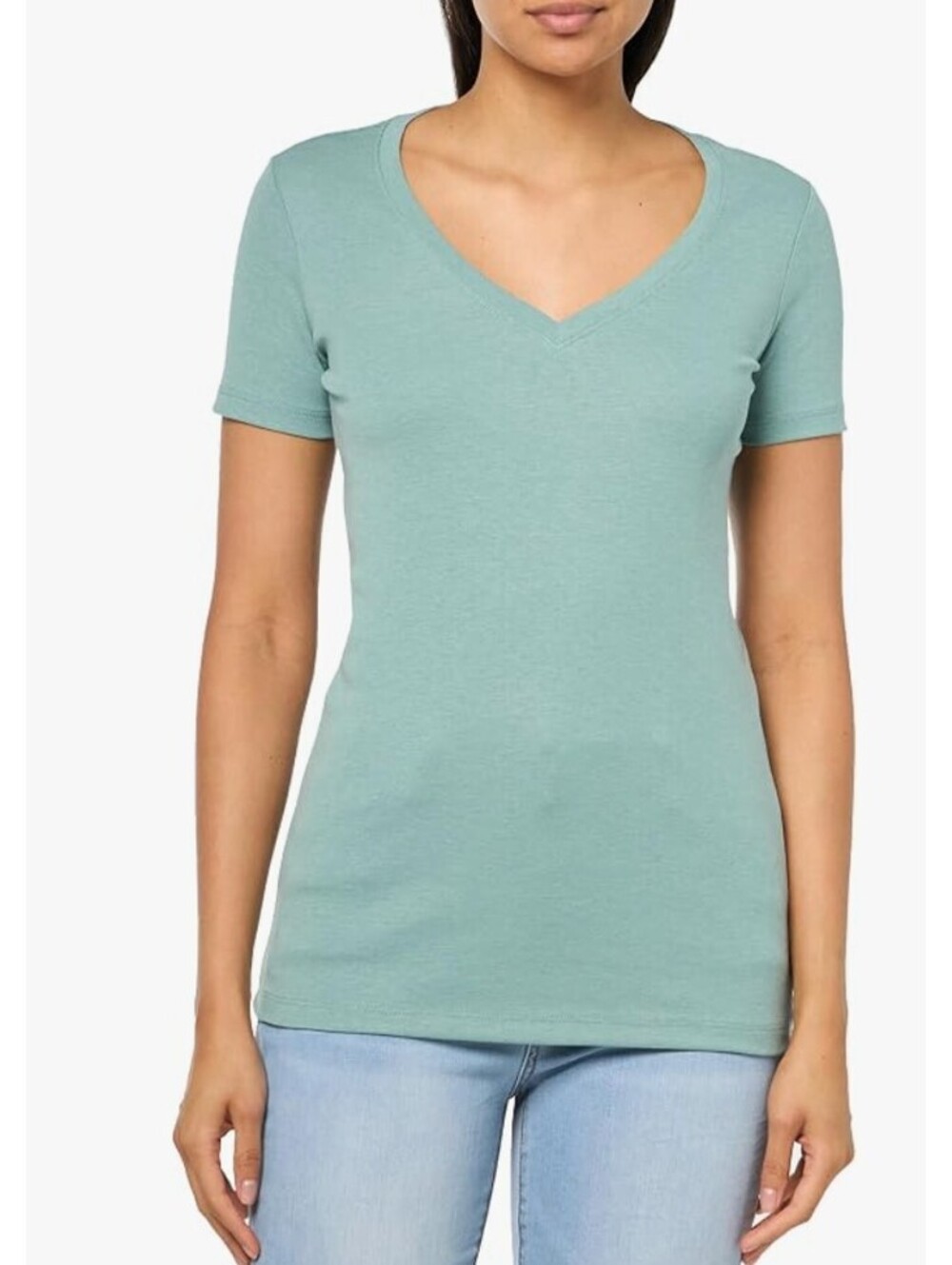 Eddie Bauer Favourite V Neck Tee Buttercup Yellow Cotton Short Sleeve NWT L - Picture 3 of 6
